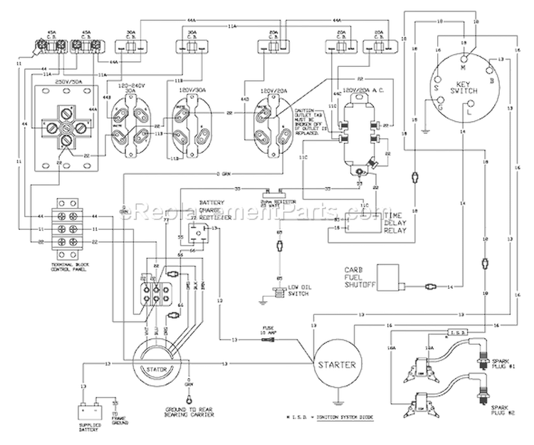 Page F Diagram and Parts List for 1338-1  Briggs and Stratton Generator
